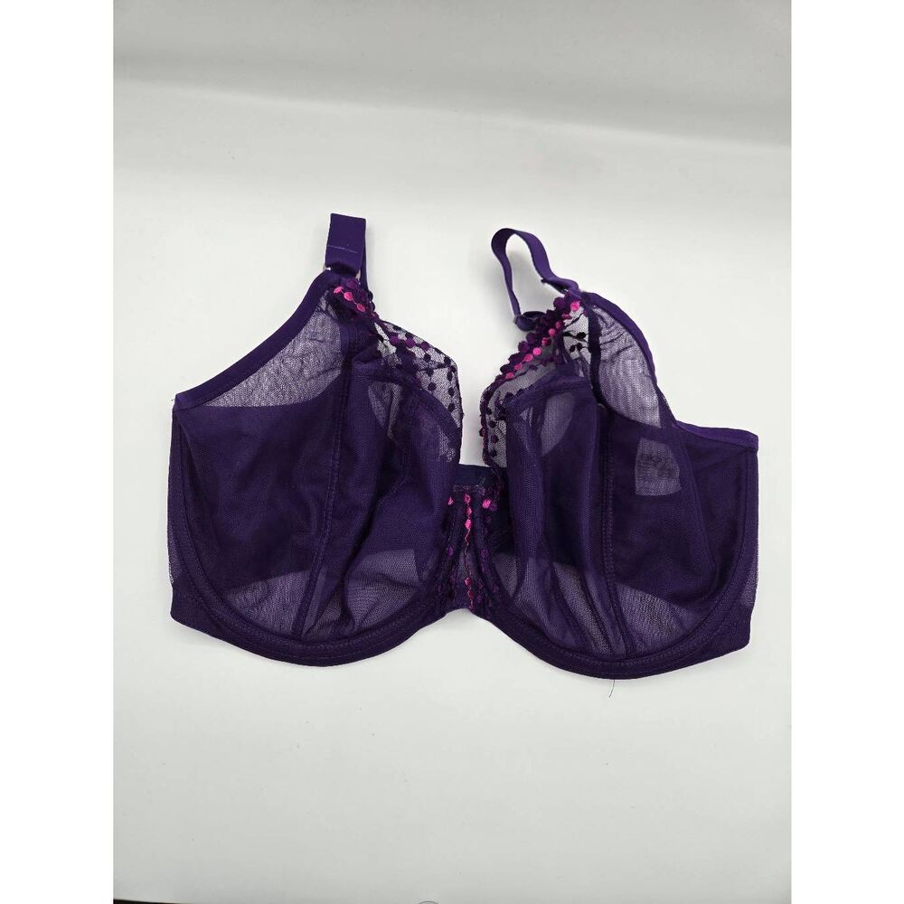 Elomi Matilda Underwire Plunge Side Support Bra 32K UK 32H Purple